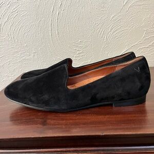 Vionic Willa Black Leather Suede Loafers Flat Shoes Comfort Womens Size 10